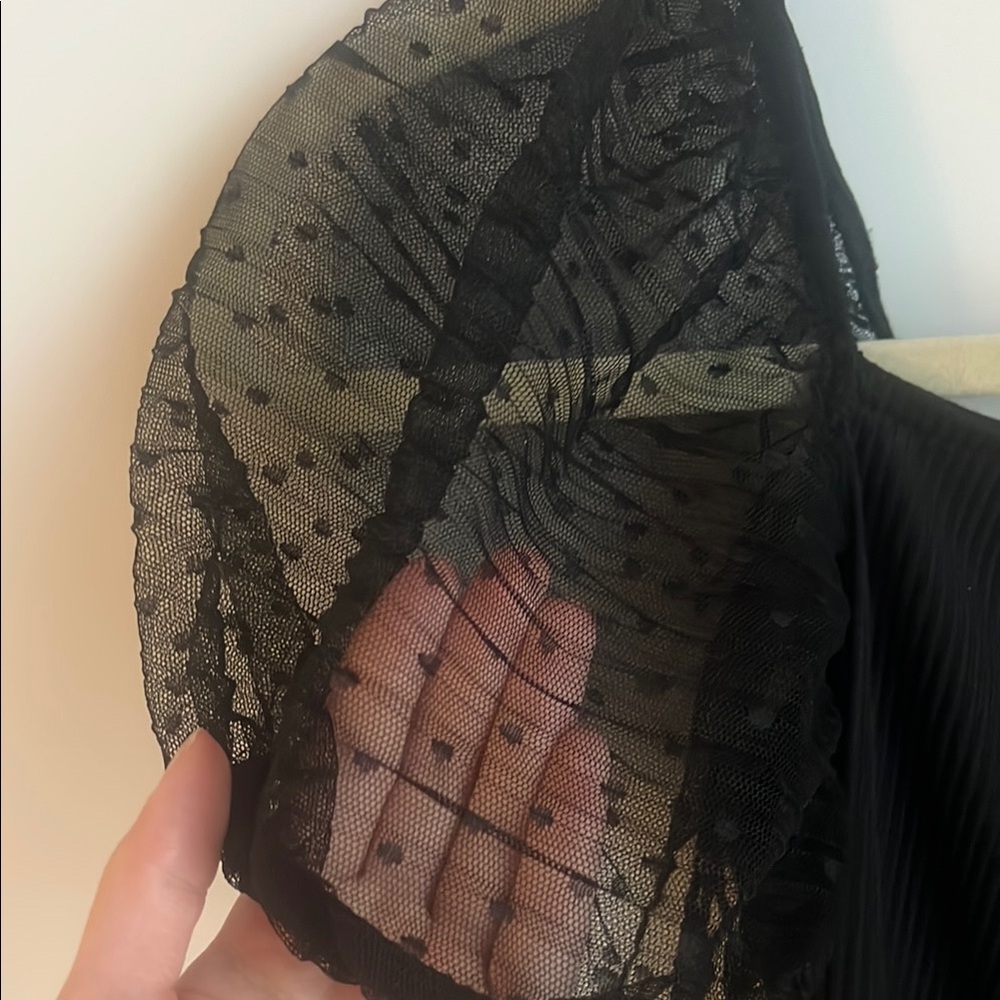 Elegant Black  Puff Sleeve Top - Picture 2 of 4